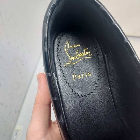 BLANK POST Christian Louboutin Mens MJ Moc Alligator Black Bit Loafer - Picture 5 of 7